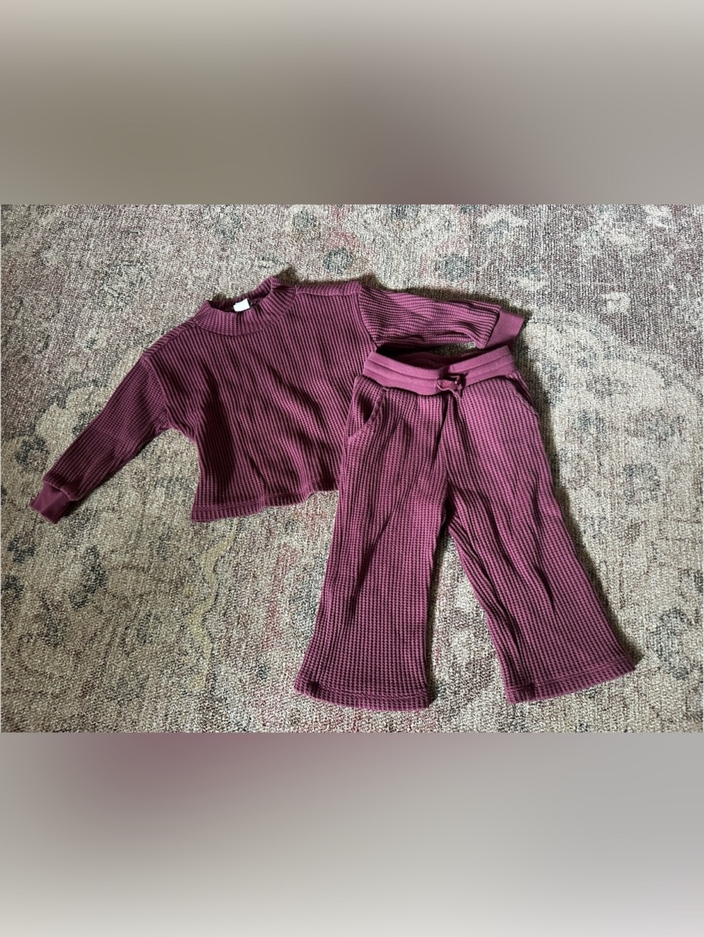 baby GAP Girls 2T purple waffle set